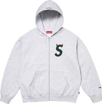 SUPREME SS26 Devil S Logo Zip Up Hooded Sweatshirt Ash Grey SUP-SS26-134-GRY
