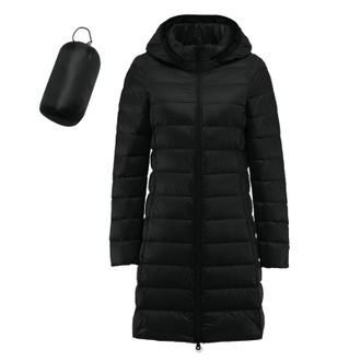 Generic Puffer Jackets Women Black Long Winter Coat For Women Warm-Puffer Coat With Hood For Winter Warm Outwear Outdoor Hiking Womens Waterproof Packable Jac