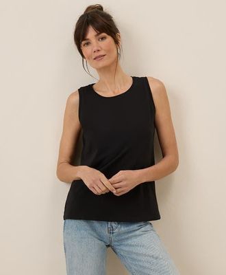 Pact Organic Cotton Softspun High Neck Tank in Black at Nordstrom, Size Small