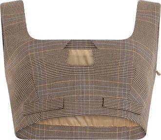 Moschino Cropped Top - Dames - Tops zonder mouwen - Beige - S - Wol - Tops