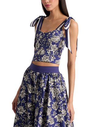 Alice & Olivia Alice + Olivia Tie-Shoulder Top