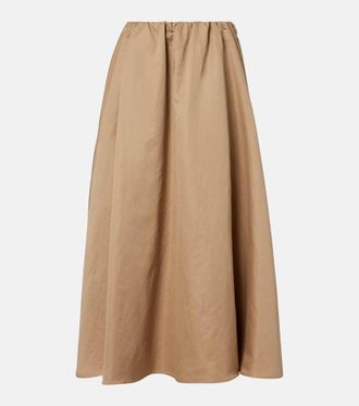 Brunello Cucinelli Cotton-blend midi skirt