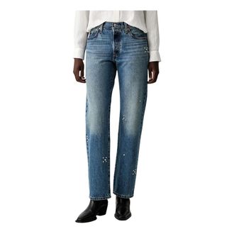 Levi's Dames, Jeans, Blauw, Maat: W25 L32 Katoen