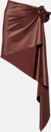 Magda Butrym Floral-applique satin miniskirt