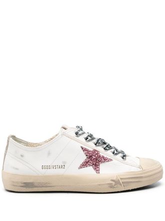 Golden Goose Low-Top Sneakers with Distressed White Base