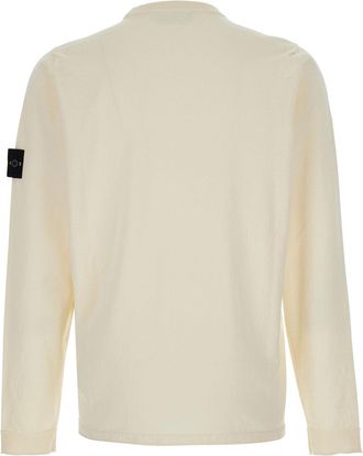 Stone Island Mens T-Shirt Basico White Long Sleeve Cotton Top