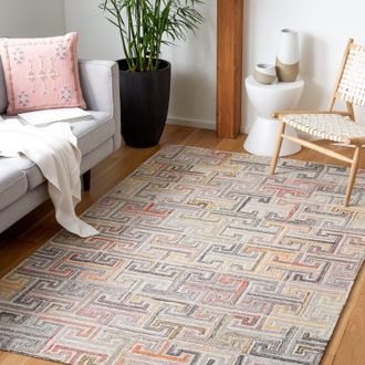 Safavieh Metro Hand Made Area rug, Grey / Rust Contemporary Style Non-Shedding
