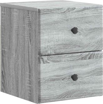 vidaXL Mesita De Noche De Pared Gris Sonoma 34,5 X 33 X 40 Cm Vidaxl
