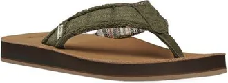 Sanuk Fraid Not Flip Flop in Dark Olive at Nordstrom, Size 12
