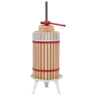 vidaXL Prensa De Vino Y Fruta Con Pa&ntilde;o De Tela 30 L Madera De Roble Vidaxl