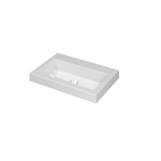 Bernacchini Dock wastafel - 60x40x6cm - 1 wasbak - 0 kraangaten - polystone wit glans