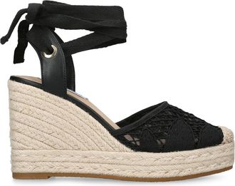 Steve Madden Womens Osborn Black Heels Fabric - Size UK 6