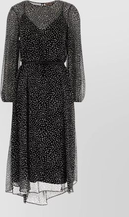 Max Mara campo crew neck dress sheer overlay