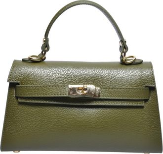 Anna Luchini Khaki Rundleer Tas