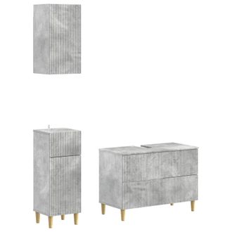 vidaXL Juego De Armarios De Ba&ntilde;o De 3 Piezas Arnhem Gris Hormig&oacute;n Vidaxl