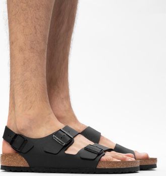 Birkenstock Milano Slides, Mens, Black