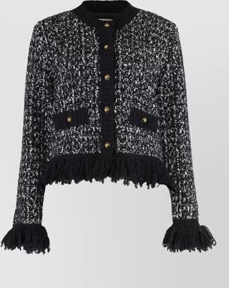 Moncler trendy wool blend cardigan fringe