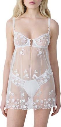 Etam Amour Nuisette Courte Underwire Chemise in White at Nordstrom Rack, Size Small