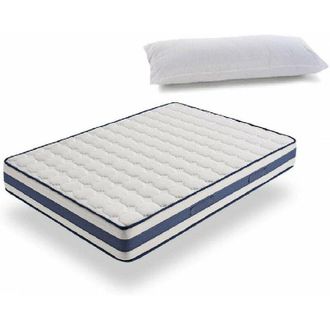 HOGAR 24 Hogar24 - Tz40-colch&oacute;n Viscoel&aacute;stico 135 X 180 Cm + Almohada Tacto Pluma, Nucleo Alta Densidad Transpirable, Lado Verano-invierno Con Tejido 3d, Altur