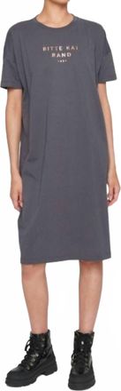 Bitte Kai Rand Womens Shirt Dress In Grey W Copper Lettering