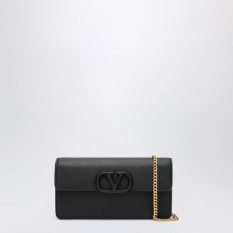 Valentino Garavani VLogo Signature chain wallet in black leather