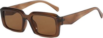 Generic UV400 Men And Women Outdoor Driving Sunglasses Square Small Frame Beach Vacation(Brown)
