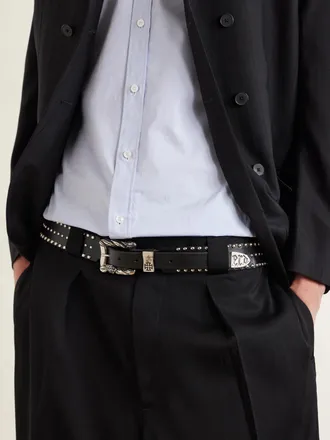 Enfants Riches Deprimes Lock Jaw 3.5cm Studded Leather Belt