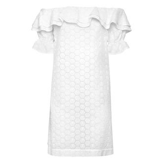 Philipp Plein Sangallo Short Dress Lace - - Dresses - Donna - Bianco - M