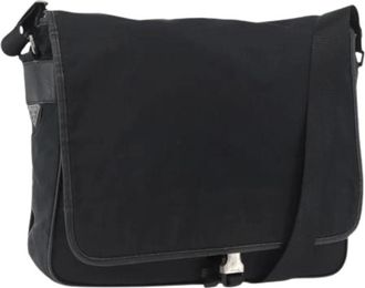 Prada Pre-owned Cross Body Bags, female, Black, Size: ONE SIZE Pre-owned Vintage Nylon Shoulder Bag