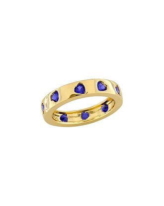 Rina Limor Gold Over Silver 1.50 ct. tw. Lab-Grown Created Blue Sapphire Eternity Ring