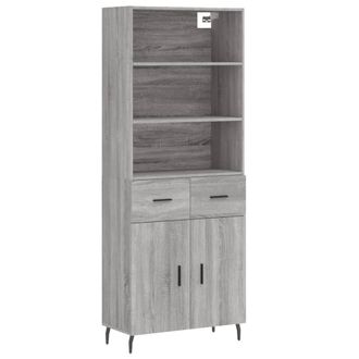 Berkfield Home Highboard Grey Sonoma 69.5x34x180 cm Engineered Wood