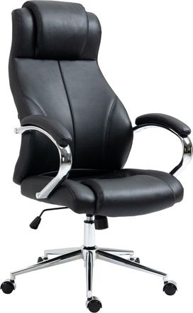 Clp Silla de oficina giratoria regulable en Cuero auténtico Negro
