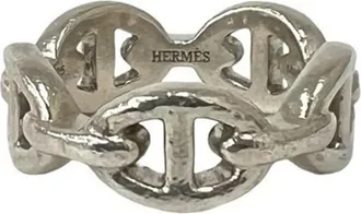 Herm&egrave;s Silver Silver 925 Band Ring (Pre-Owned)