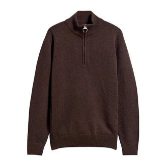 Barbour Holden Half Zip - Heren - Sweatshirts & Hoodies - Bruin - Maat: S Wol