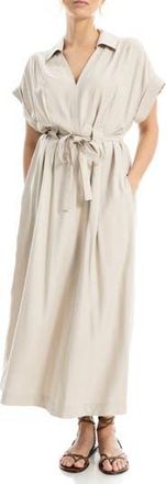 Max Studio Rolled Sleeve Midi Shirtdress in Pumice-Pumice at Nordstrom Rack, Size X-Large