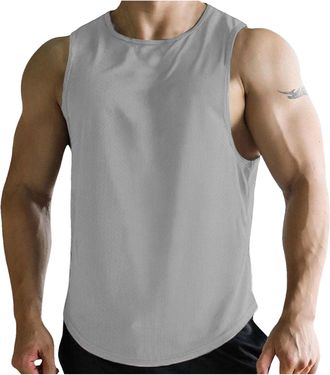 Generic Mens Summer Sports Fitness Basketball Training Vest Sleeveless Exercise Mesh Material Quick Drying Exercise Running Gym Fitness Shirt Soft T Shirt Men