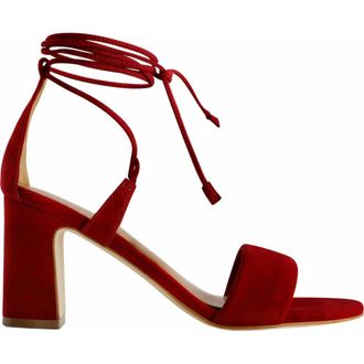 Bernardo Ieda Ankle Tie Heeled Sandal in Dark Red at Nordstrom, Size 6.5