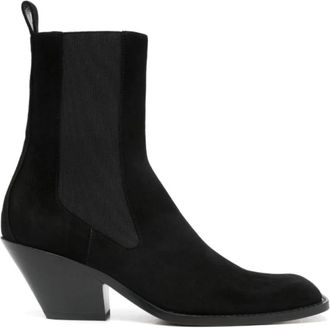 Khaite Zwarte Kalfs Su&egrave;de Cowboylaarzen - Dames - Cowboylaarzen - Zwart - 37 EU - Su&egrave;de - Schoenen