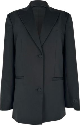 Off-white Single Breasted Blazer in Black Wool