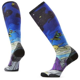 Smartwool Ski Zero Cushion Galactic Ski Print OTC Skisocken f&uuml;r Damen | blau
