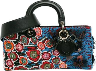 Dior Pre-owned Floral Beaded Handbag met handvat en optionele schouderband - Dames - Vintage Handtas - Veelkleurig - ONE Size - Vintage