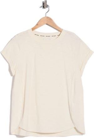 DKNY Roll Sleeve Cotton Blend T-Shirt in Eggnog at Nordstrom Rack, Size Large