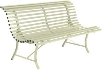 Fermob Bench with backrest Louisiane - Green - Electro-galvanized steel - Designer Studio Fermob