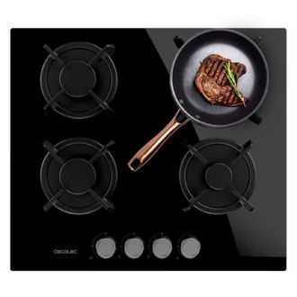 Cecotec Cecotec Placa De Gas Bolero Squad Gn 4200s Glass Black. 8 Kw, 4 Fuegos, Preparada Para Gas Natural, Cristal Negro, Parrillas