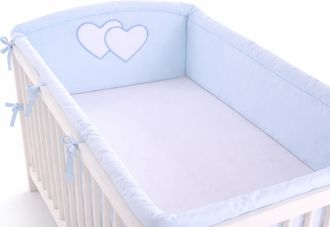 OEM Protector De Cuna Universal Xxl Para Barrotes - Corazones Azules