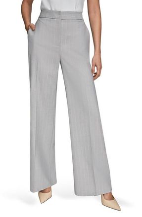 DKNY Pinstripe Clean Front Wide Leg Pants in Vapor Multi at Nordstrom, Size 12