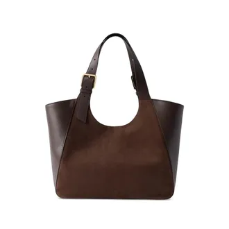 Furla Suede-panel Leather Tote Bag M
