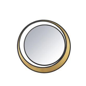 Swoon Editions Swoon | Simit | Deco Style Circular Mirror | Black | Steel & Brass