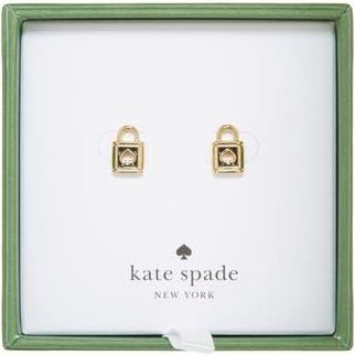 Kate Spade New York spade padlock stud earrings in Black at Nordstrom Rack