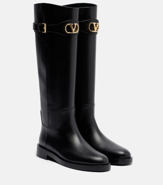 Valentino Garavani VLogo leather knee-high boots